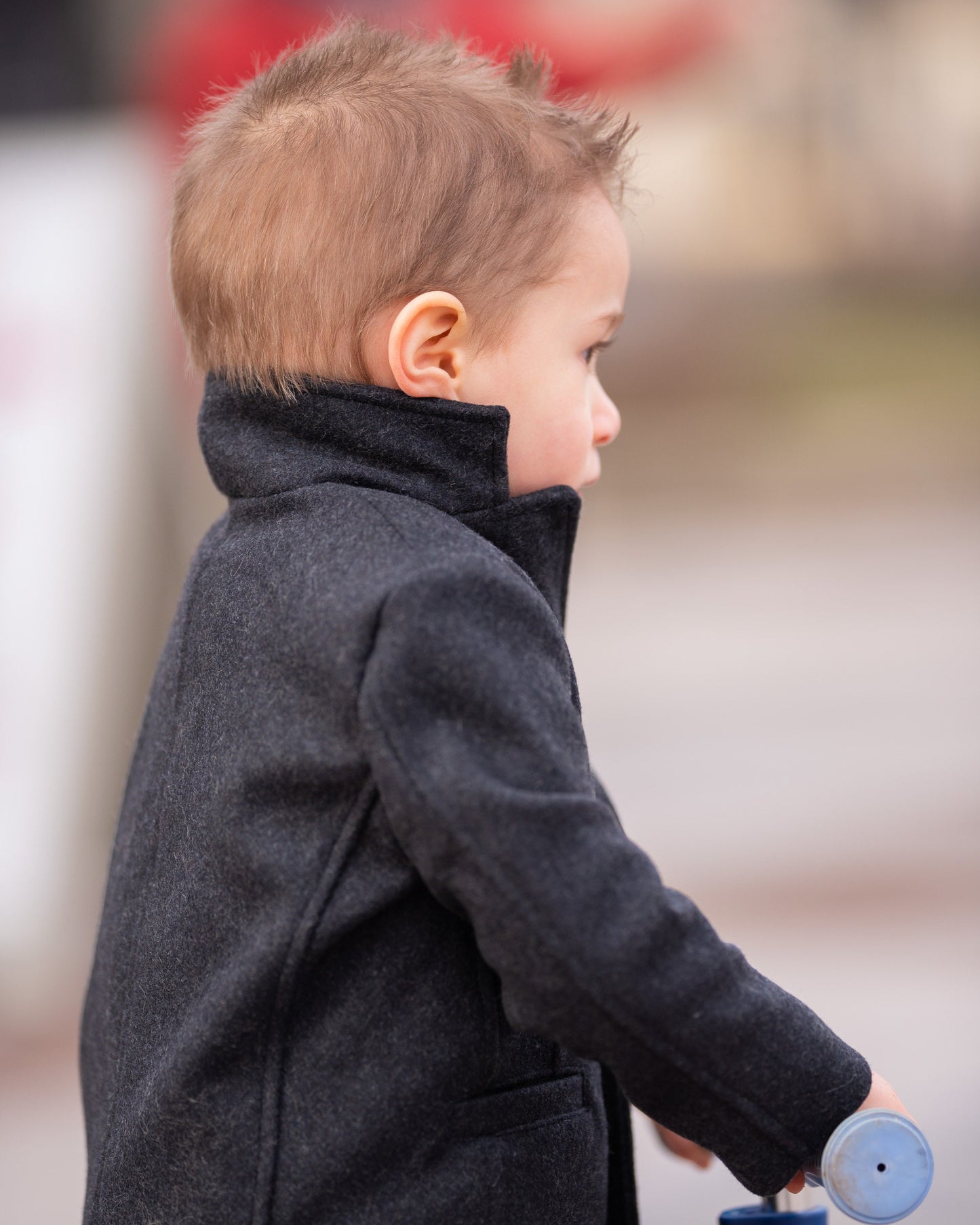 Baby Wool Charcoal Long Coat, Baby Winter Coat, Infant Coat, Baby winter oufit, Winter Baby boys Clothing, Vintage coat for babies