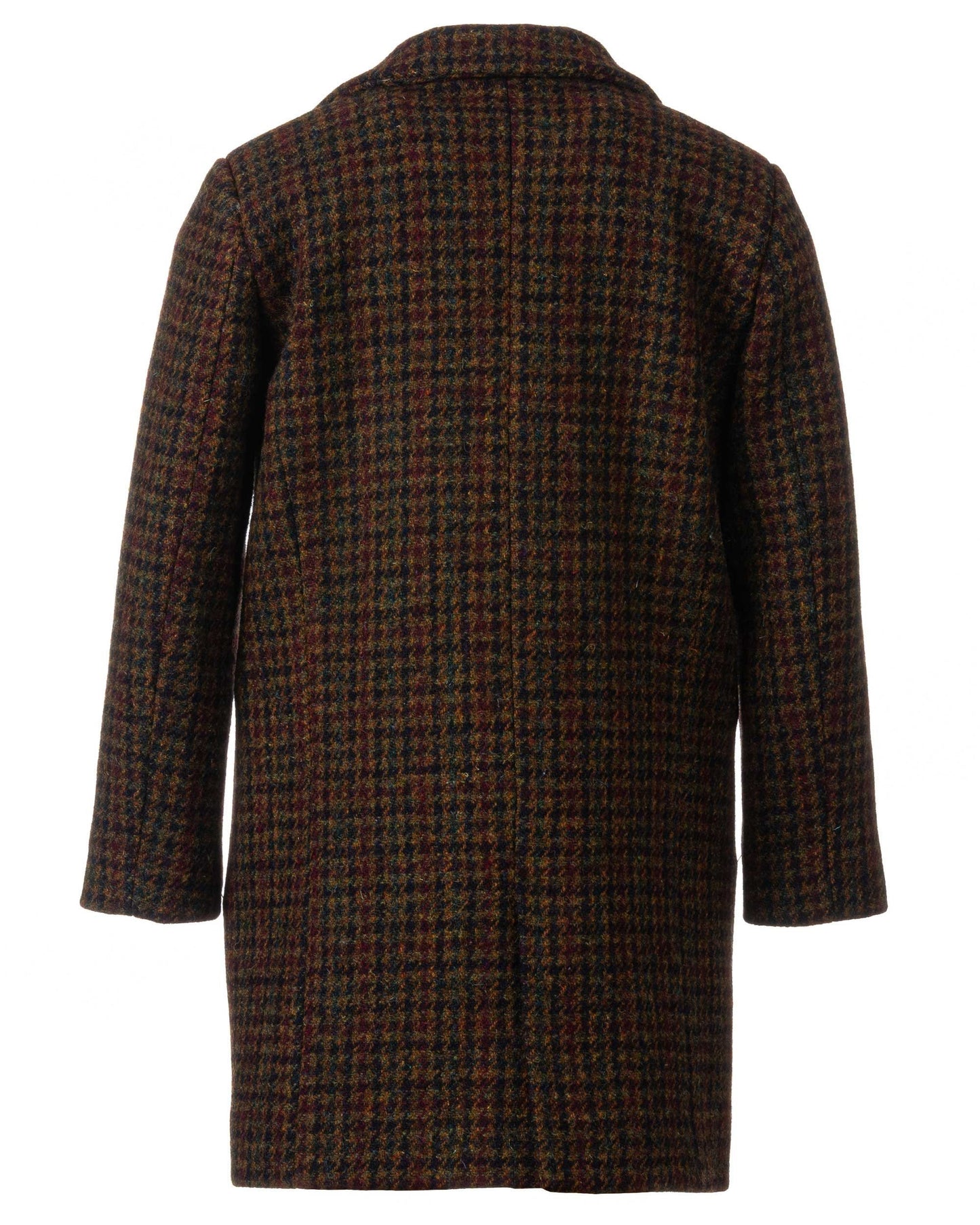Single breasted houndsooth down coat for boys, Long wool peacoat for boys, Kids warm winter vintage coat , Long classic toddler coat