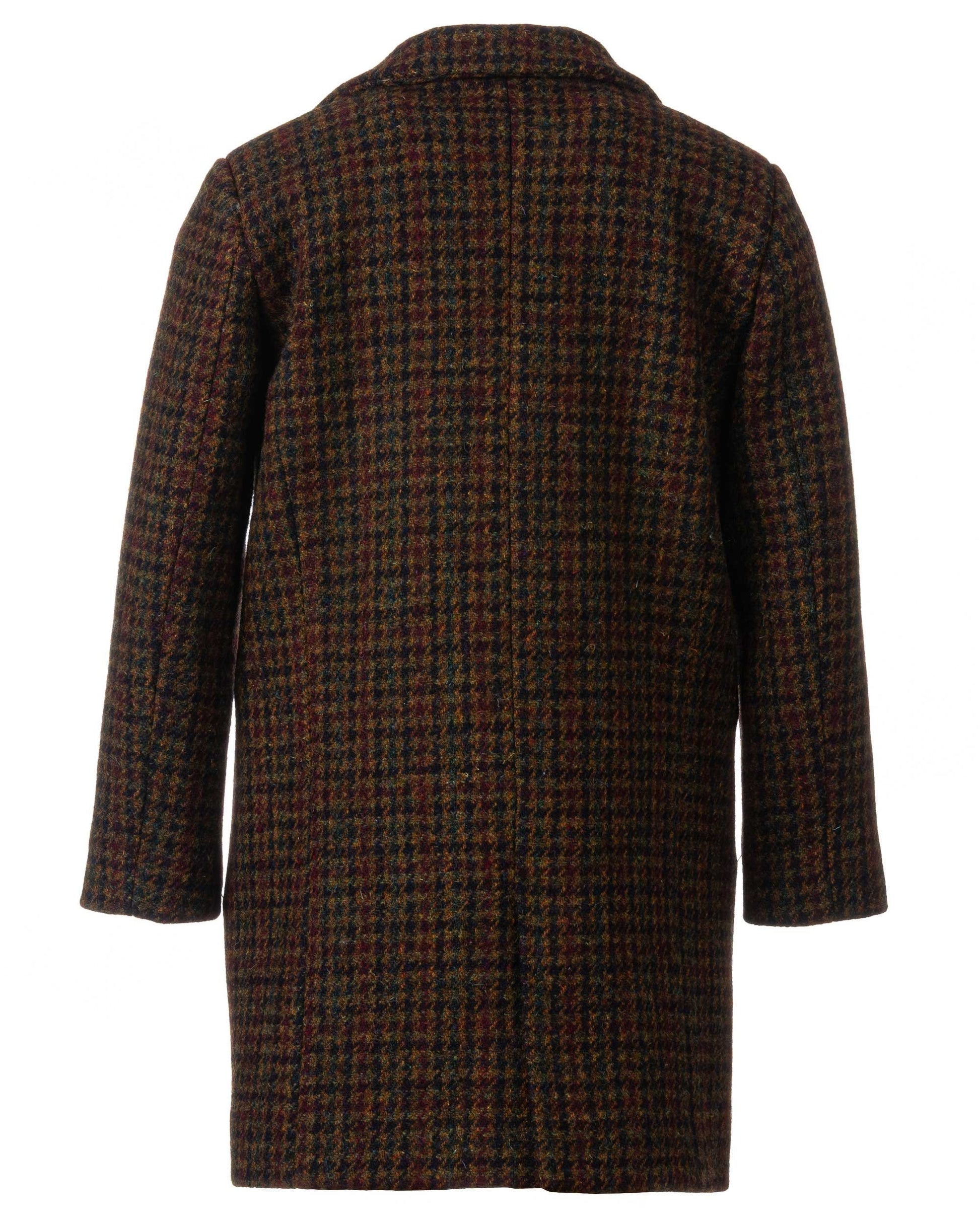 Single breasted houndsooth down coat for boys, Long wool peacoat for boys, Kids warm winter vintage coat , Long classic toddler coat