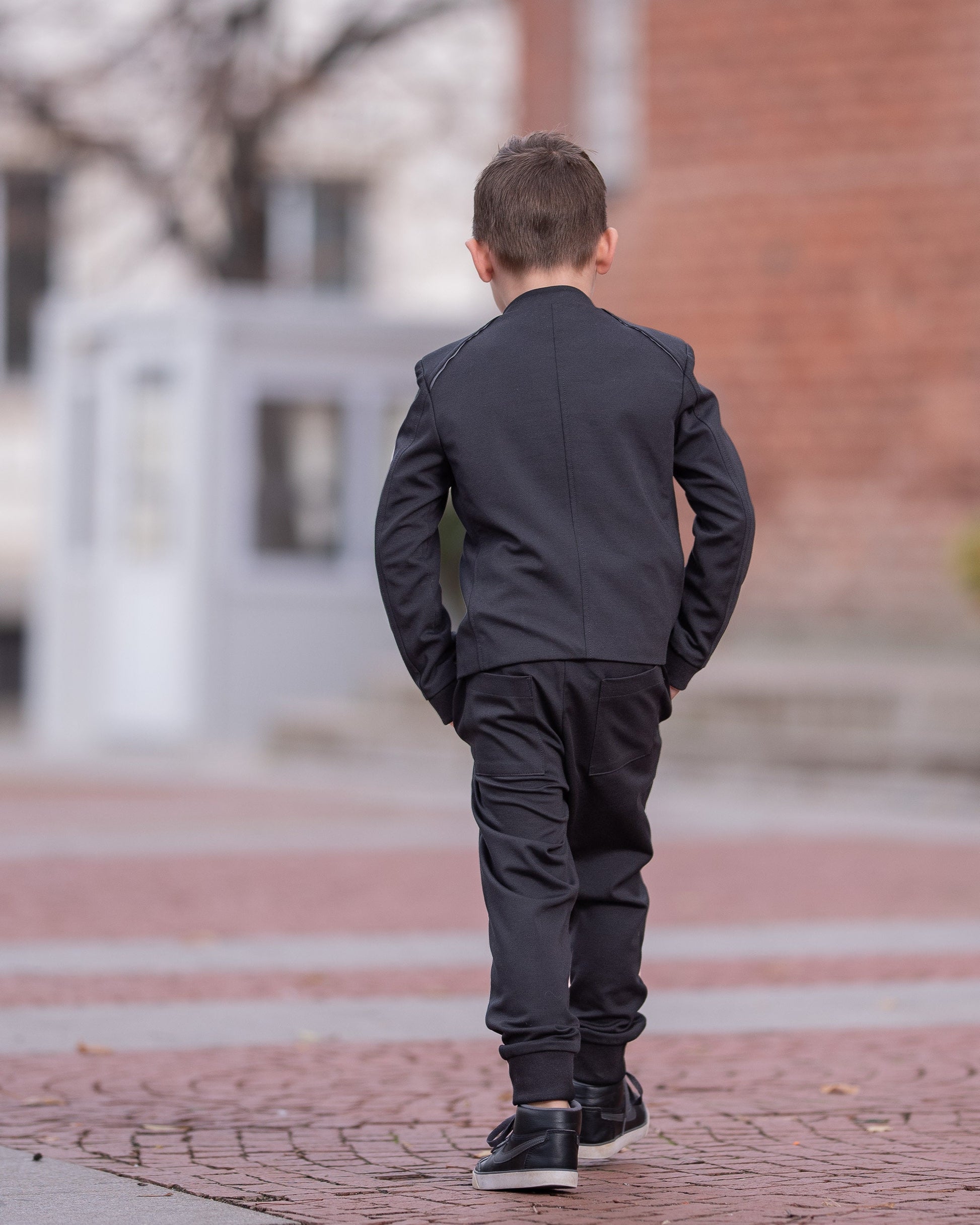 Boys trendy 2 piece clothing set/ Black stylish winter outfit for kids/ Tailored toddler boys fashion/ Kids wear outdoor suit