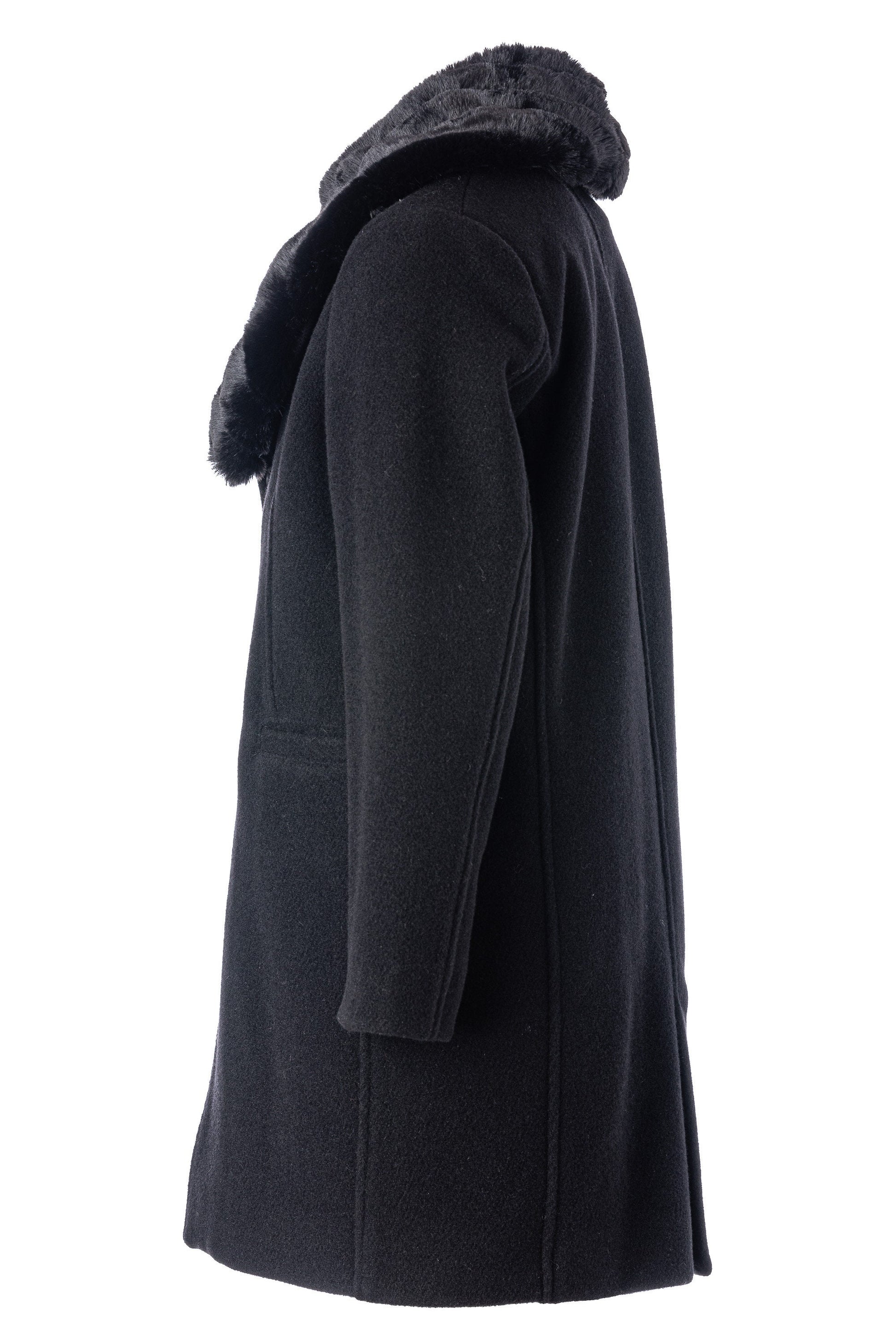 Boys black wool coat with removable faux fur collar, Stylish winter coat, Luxury boys clothes, Formal wool toddler coat , Winter outfit