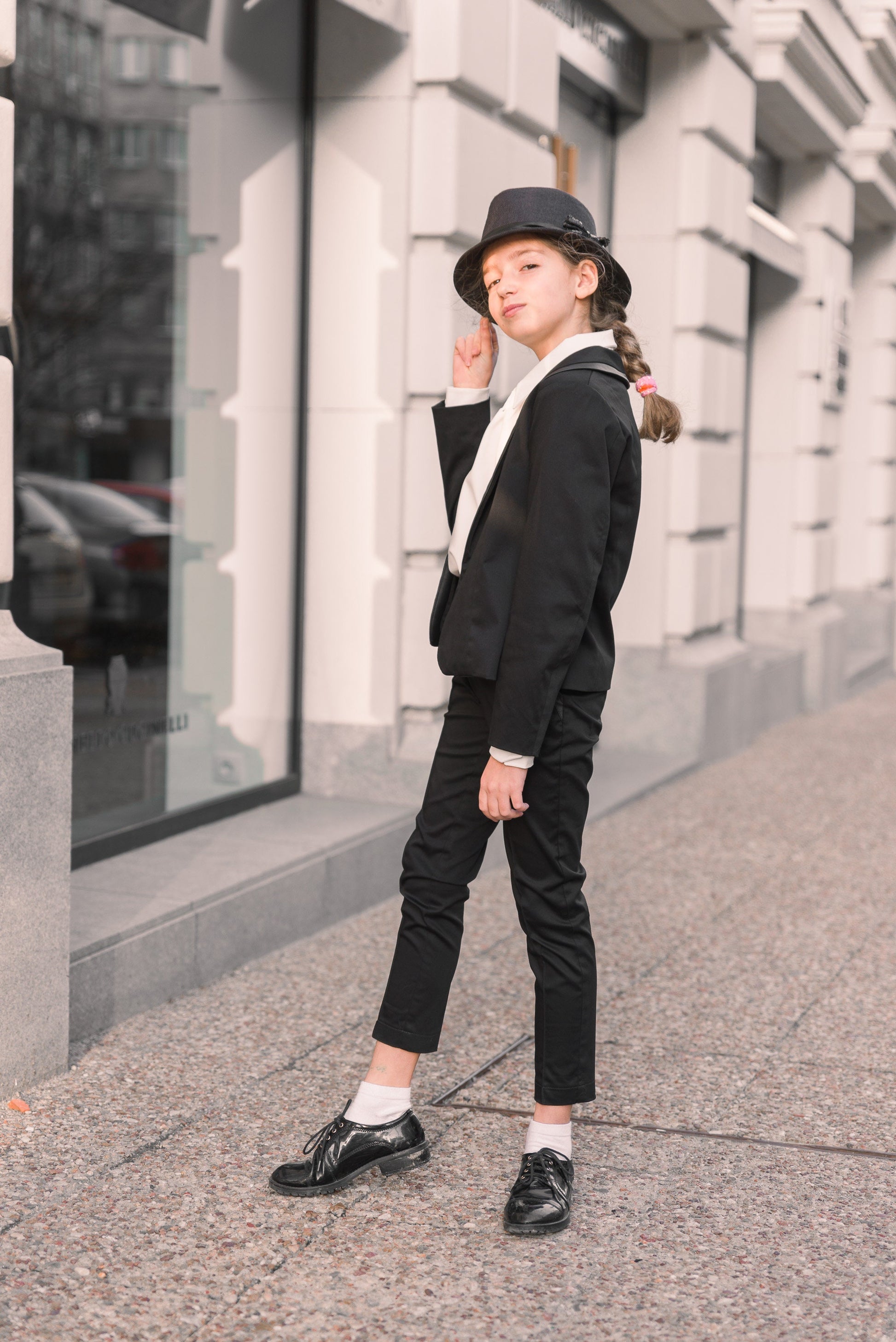Black or white tuxedo 3 piece suit girls/ Toddler suit formal dress wear for girls/ Children formal wear/ Ceremonial girl outfits