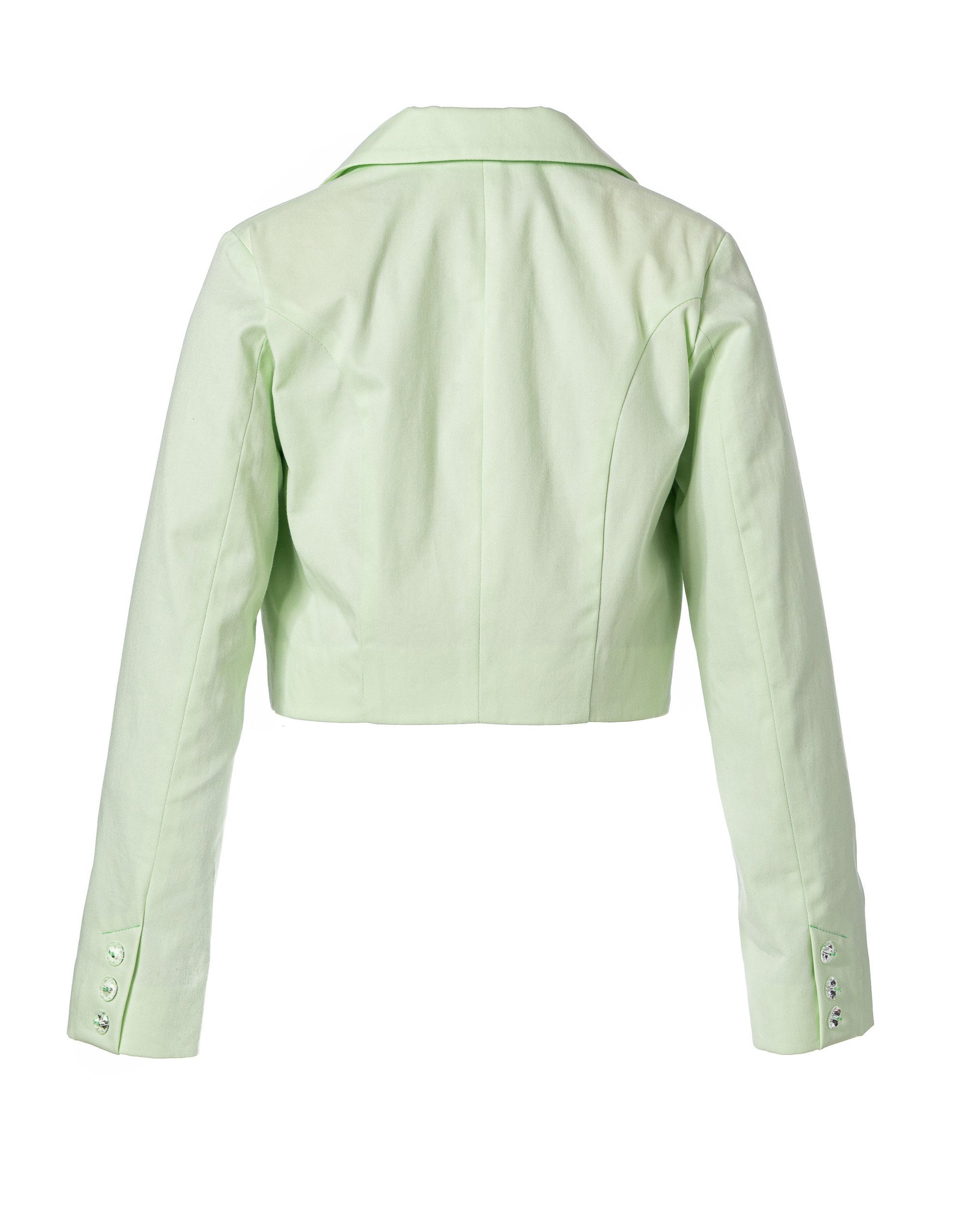 Cotton cropped girls blazer with lapel/ Tailored toddler jacket/ Formal dress wear for girl/ Children formal wear/ Designer clothing