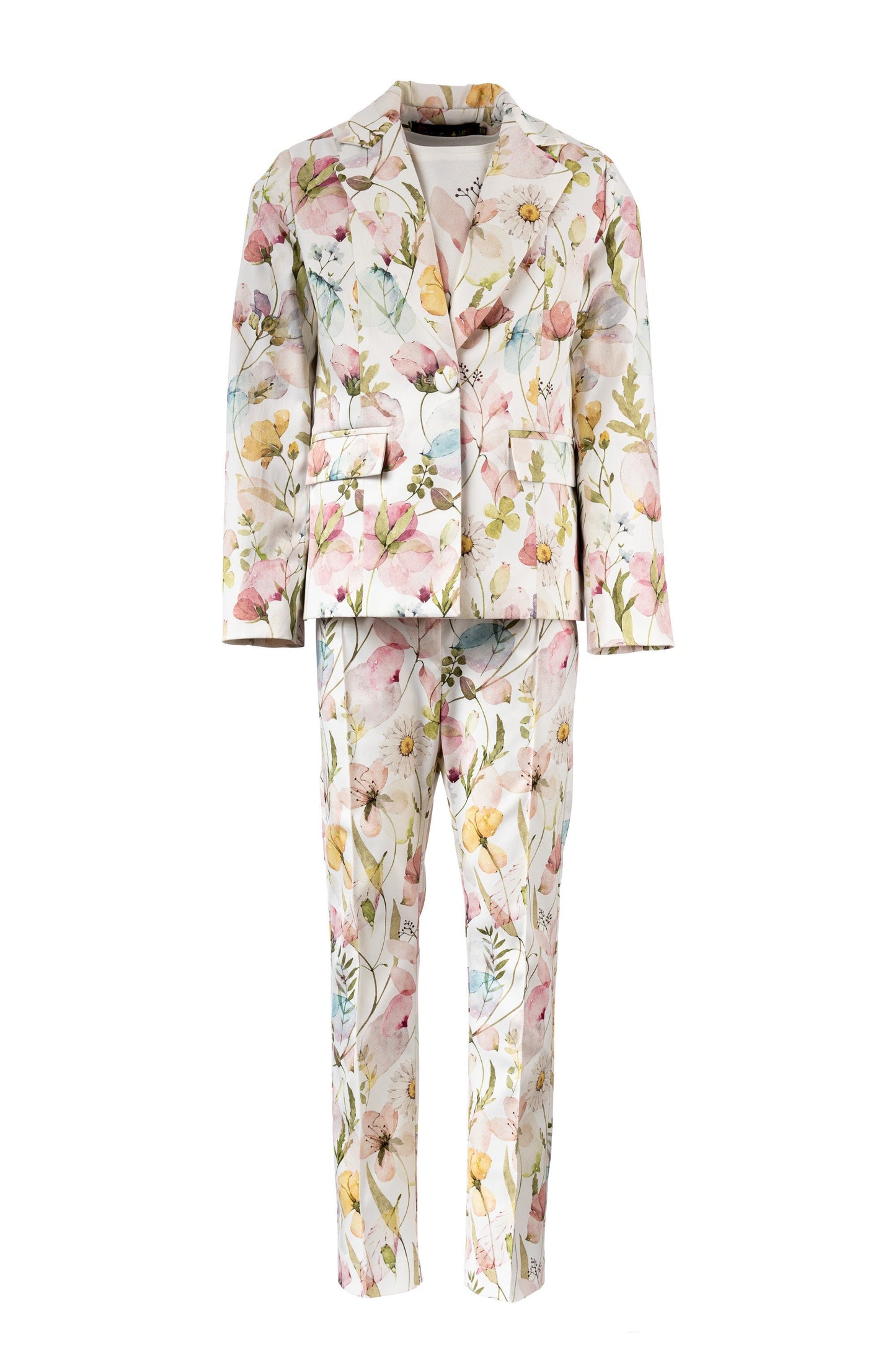 Flower printed formal wear girls outfit/ 2 piece suit birthday toddler/ Jacket and pants outfit for girls/ Designer formal wear/ Wedding