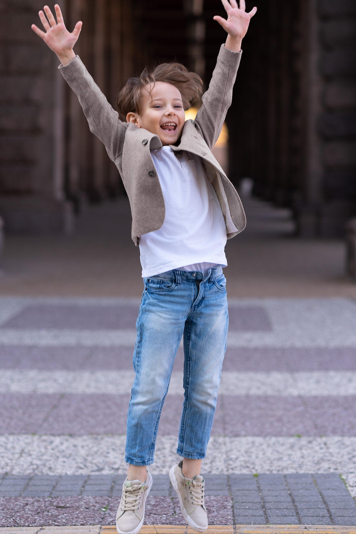 Slim fitted wool blazer for boys/ Single breasted wool jacket/ Winter clothes toddler boy/ Stand up collar kids blazer/ Tailored blazer