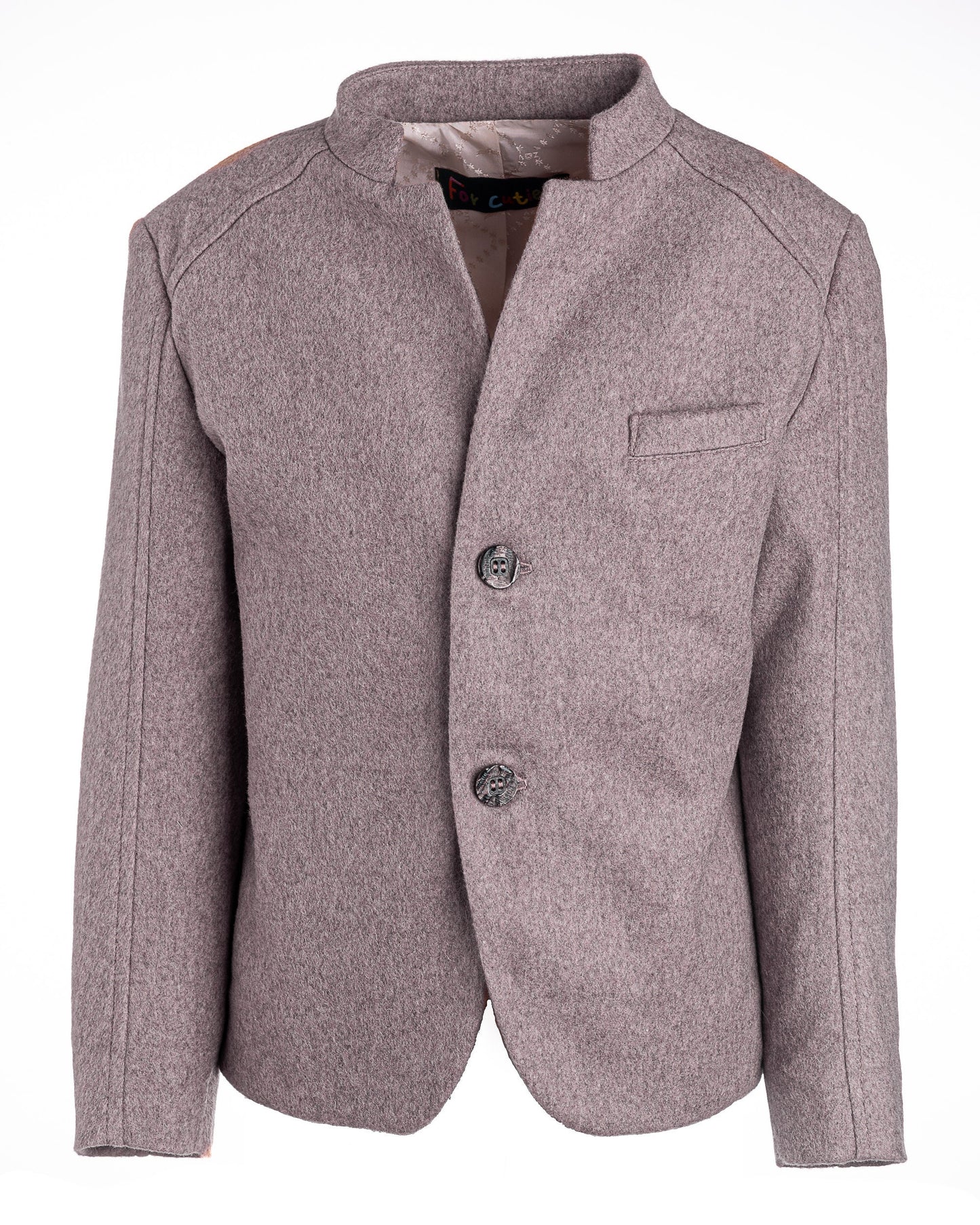 Slim fitted wool blazer for boys/ Single breasted wool jacket/ Winter clothes toddler boy/ Stand up collar kids blazer/ Tailored blazer