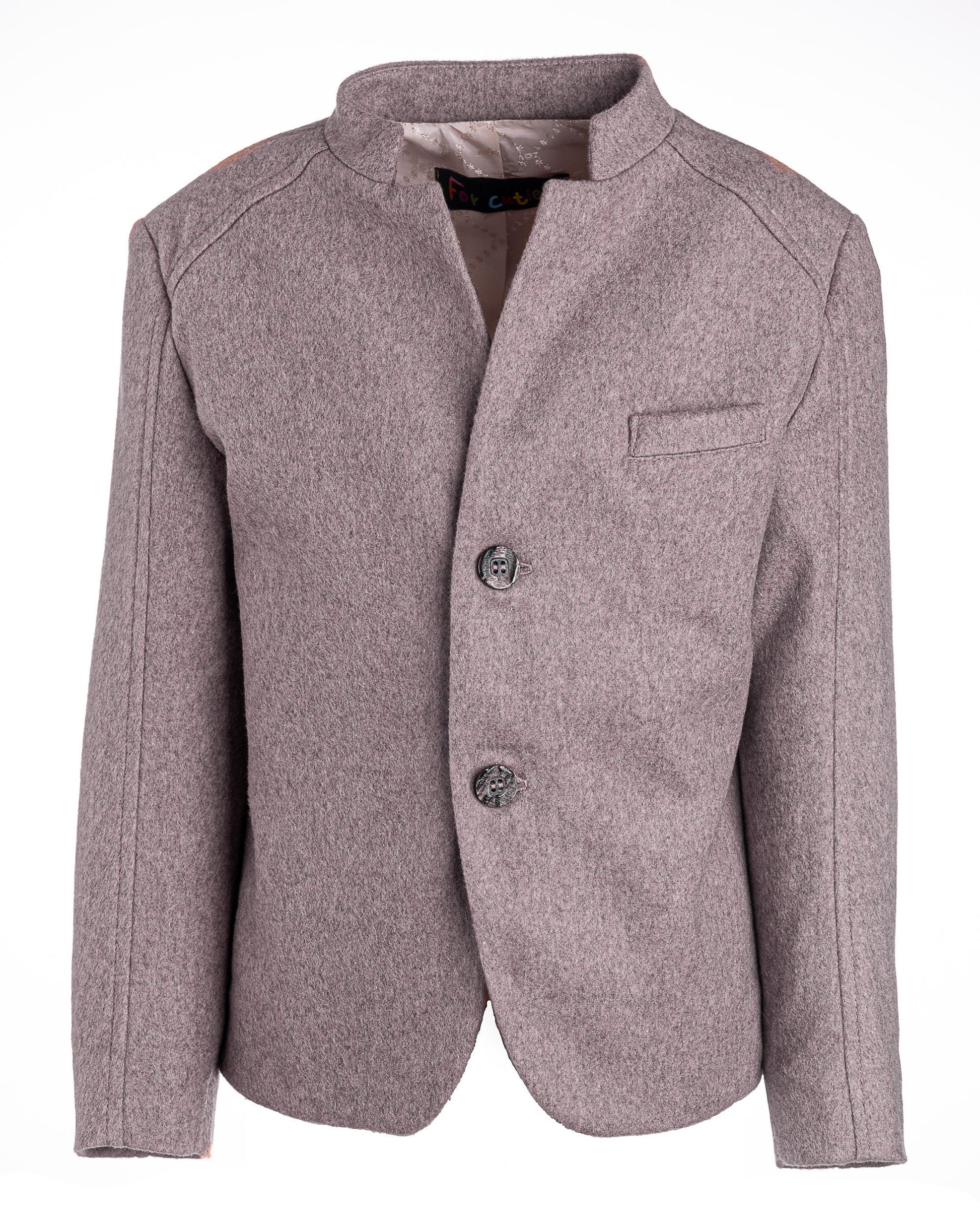 Slim fitted wool blazer for boys/ Single breasted wool jacket/ Winter clothes toddler boy/ Stand up collar kids blazer/ Tailored blazer