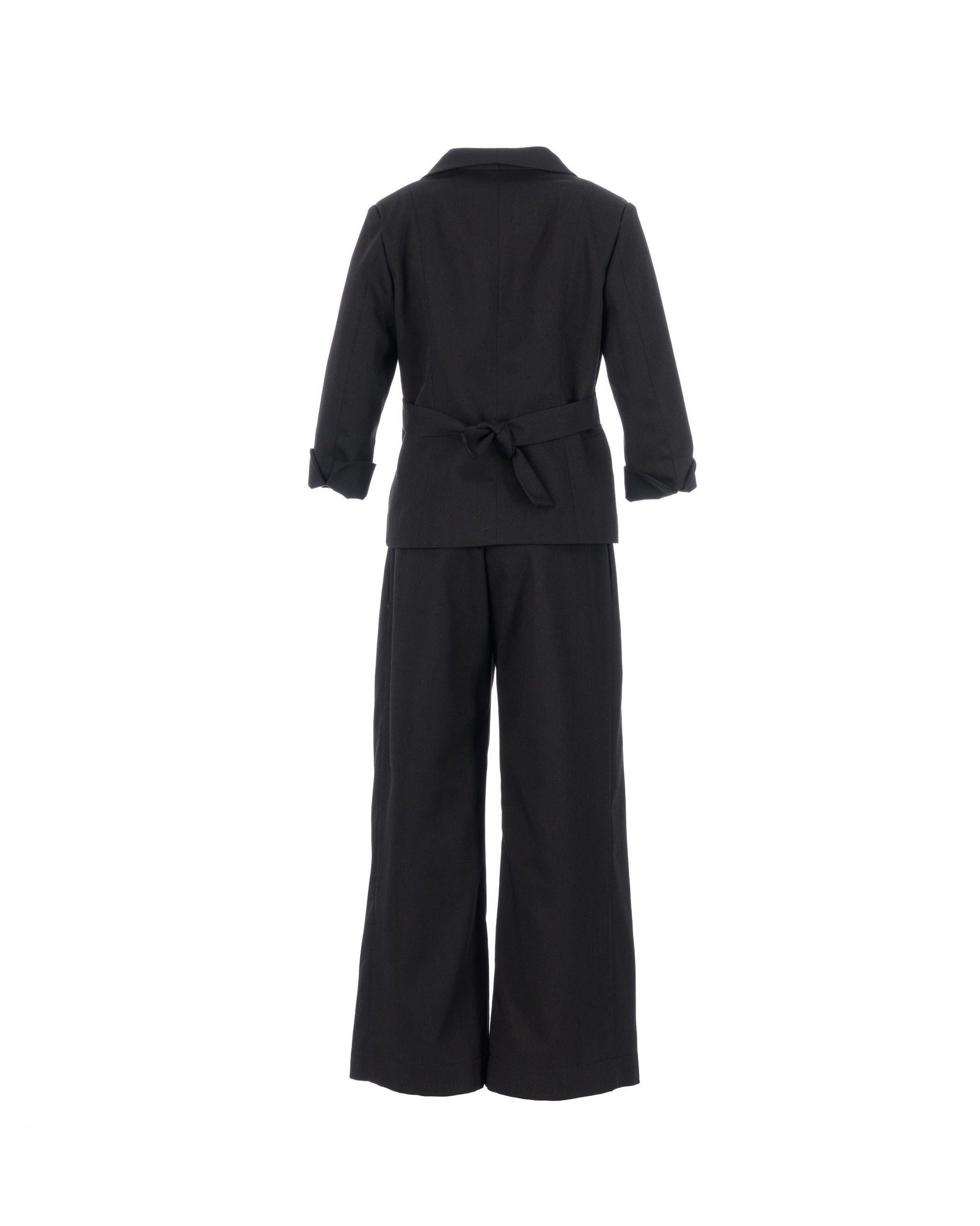 2 piece black cotton suit for girls/ Tailored toddler suit formal dress wear for girls/ Children formal wear/ Summer designer outfit girls