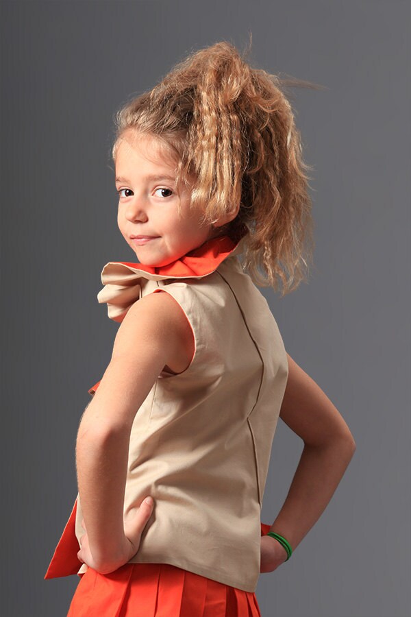 Nuno felt collar jacket/Kids neck ruffle collar vest/Pleated collar jacket/Felted collar/Avant garde art to wear/Wearable art clothing