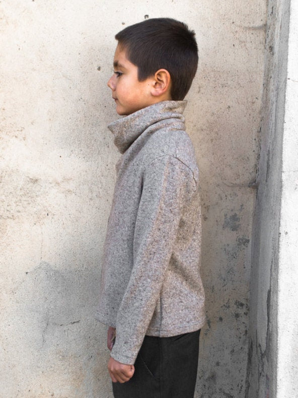 Boys turtleneck sweater/Toddler boys high collar sweater/Kids polo wool sweater/Boys sweater/Boys jumper/Cowl neck/Wool jumper sweater