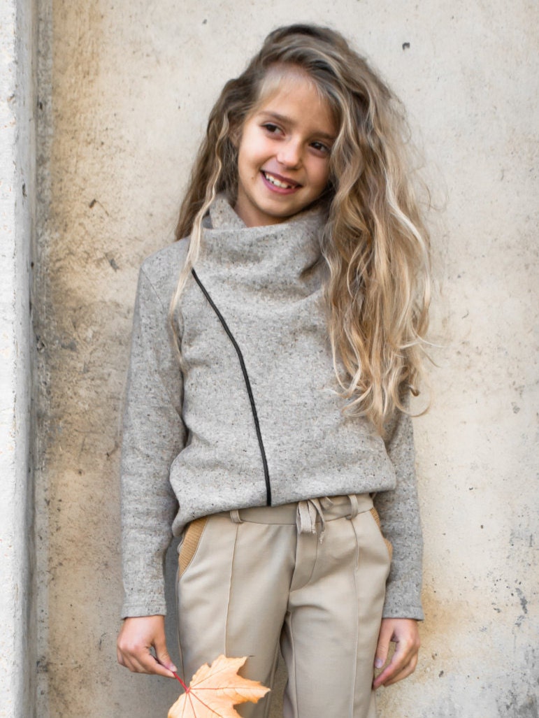 Girls winter sweater/High collar sweater/Toddler turtleneck sweater/Wool sweater/Polo neck girls sweater/Kids sweater/Cowl neck warm sweater