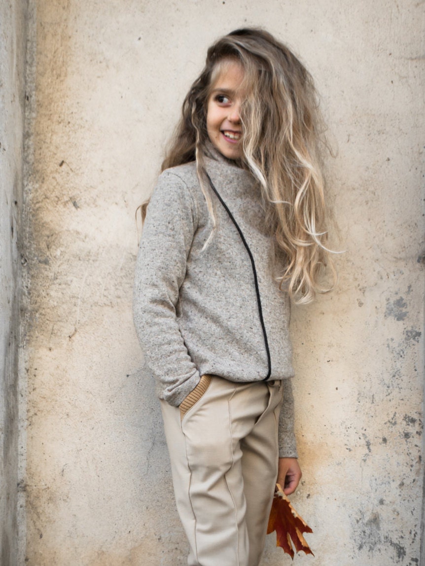 Girls winter sweater/High collar sweater/Toddler turtleneck sweater/Wool sweater/Polo neck girls sweater/Kids sweater/Cowl neck warm sweater