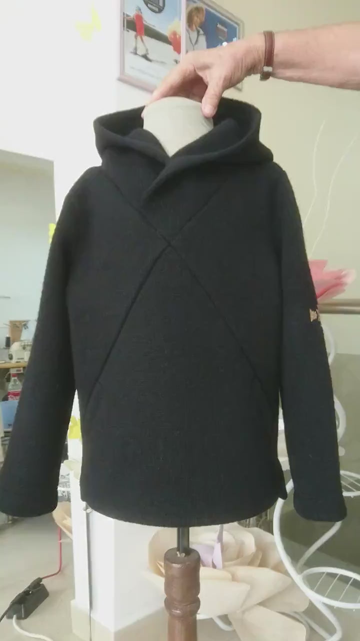 Cool Wool Hoodie for Boys/ Kids Sweater Hoodie/ Woolen Hooded Sweatshirt/ Toddler Hooded Sweater/ Boy Winter Outfit/ Cute Winter Clothes