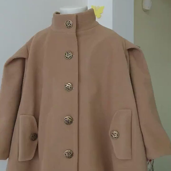 Wool winter cape coat girls/ Kids wool cape/ Toddler girl wool coat/ Little girls fashion coat/ Stylish loose coat/ Boutique wool coat