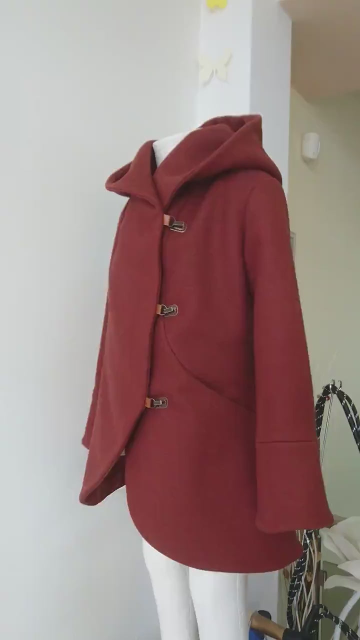 Girls winter coat/ Kids trench coat/ Toddler girl hooded wool coat/ Little girls fashion coat/ Pendleton coat/ Swing coat Boutique wool coat