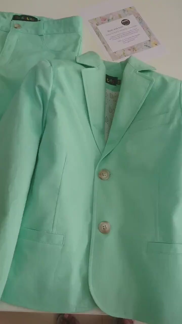 Boys summer outfit kids cotton suit/ Toddler boy summer clothes/ Cute summer tailored suit/ Stylish beach wedding suit/ Kids summer wear